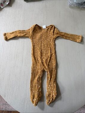 Kate Quinn Mustard Dot Ribbed Footed One-Piece